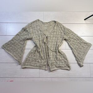 Lace Knit Cardigan in Beige